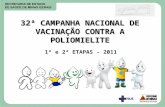 32ª CAMPANHA NACIONAL DE VACINAÇÃO CONTRA A POLIOMIELITE 1ª e 2ª ETAPAS - 2011.