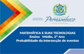 MATEMÁTICA E SUAS TECNOLOGIAS Ensino Médio, 2º Ano Probabilidade da intersecção de eventos.