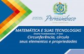 MATEMÁTICA E SUAS TECNOLOGIAS Ensino Fundamental, 7º ano Circunferência, círculo seus elementos e propriedades.