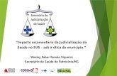 “Impacto orçamentário da Judicialização da Saúde no SUS – sob a ótica do município.” Wesley Faber Romão Siqueira Secretário de Saúde de Patrocínio/MG.
