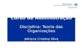 Curso de Administração Disciplina: Teoria das Organizações Adriana Cristina Silva e-mail: adrianacriss@gmail.com.