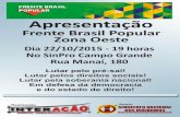 Panfleto Apresentação da Frente Brasil Popular na Zona Oeste
