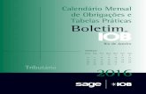 IOB - Calendário de Obrigações e Tabelas Práticas - Rio de Janeiro - Março/2016