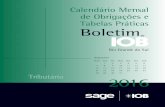 IOB - Calendário de Obrigações e Tabelas Práticas - Rio Grande do Sul - Agosto/2016