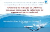 Eficiência de remoção de DBO dos principais processos de ...