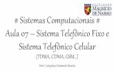 Sistemas de Telecomunicações - Aula 07 - Sistema Telefônico Fixo e Sistema Telefônico Celular (TDMA, CDMA, GSM)