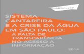 Sistema Cantareira e a Crise da Água em São Paulo: a falta de ...