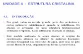 UNIDADE 4 - ESTRUTURA CRISTALINA