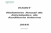 RAINT Relatório Anual de Atividades de Auditoria Interna 2015