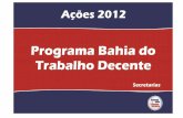 AÇÕES DO PROGRAMA BAHIA DO TRABALHO DECENTE 2012