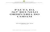 PAUTA DA 263ª REUNIÃO ORDINÁRIA DO CODAM