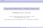 Programação Matemática e Pesquisa Operacional