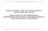 RELATÓRIO DE ATIVIDADES E GESTÃO DE 2012. BALANÇO ...