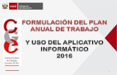 Plan anual de trabajo 2016 orientaciones para su formulacion y uso del aplicativo