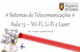 Sistemas de Telecomunicações - Aula 13 - Wi-fi, Li-fi e Laser