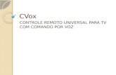 CVox  Controle Remoto Universal Para TV Com Comando Por Voz