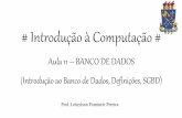 Introdução à computação - Aula 11 - Banco de Dados (Definições gerais, SGBD)