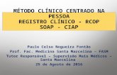 Método Clínico Centrado na Pessoa Registro Clínico – RCOP SOAP - CIAP
