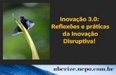 Inovação 3.0:  Reflexões e práticas da Inovação Disruptiva!