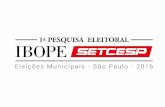 1ª Pesquisa Eleitoral IBOPE/SETCESP - Apresentação