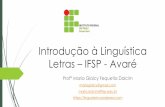 Introdução à linguística - linguagem, língua e linguística