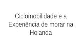 CICLOMOBILIDADE: A EXPERIÊNCIA HOLANDESA; IDEIAS SUSTENTÁVEIS E INOVADORAS