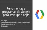 Ferramentas e programas do Google para startups e apps