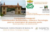 Contribuições da educaçao, ciencia e tecnologia para os municipios de pequeno porte