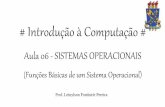 Introdução à Computação Aula 06 - Sistemas Operacionais (funções básicas de um sistema operacional)