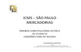 ICMS/SÃO PAULO - EMENDA CONSTITUCIONAL 87/2015.