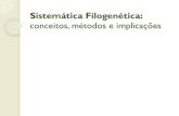 Sistemática Filogenética · PDF fileDICOTOMIA (resolvido) X TRICOTOMIA OU POLITOMIA (não resolvido) raiz Terminais: simplificações de grupos mais complexos; monofiléticos por