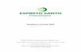 Rel e Contas 2007 - Banco de Portugal · PDF fileNa continuação de um ciclo muito positivo do Banco Espírito ... 1031 milhões de refinanciamento do portfolio de parques eólicos