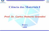 Ciência dos Materiais I - fc.unesp.brbetog/web/2006/cm_aula1_2006.pdf · 16/3/2006 CM I 2 Programação Ciência dos Materiais: História e Perspectivas 10/03 Estrutura Atômica
