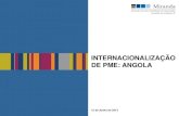 INTERNACIONALIZAÇÃO DE PME: ANGOLA - anje.pt · PDF fileamortizações/reintegrações ... taxas de impostos, diferimento no tempo do pagamento de ... Angola para contas bancárias