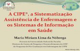 Maria Miriam Lima da Nóbrega - · PDF fileMiriam Nóbrega, 2012 Sistematização da Assistência de Enfermagem - a organização do trabalho da Enfermagem, quanto ao método, pessoal