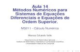 Aula 14 Métodos Numéricos para Sistemas de Equações ...valle/Teaching/2015/MS211/Aula14.pdf · Aula 14 Métodos Numéricos para Sistemas de Equações Diferenciais e Equações