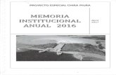 · PDF fileproyecto especial chira piura memoria institucional anual 2016 abril 2017