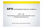 AUTORIDADE PÚBLICA OLÍMPICA RIO + 20 Estratégias e · PDF fileAPO AUTORIDADE PÚBLICA OLÍMPICA RIO + 20 Estratégias e Ações sobre Resíduos para Cidades Sustentáveis Rio de