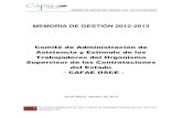 Comité de Administración de Asistencia y ... - CAFAE OSCEcafaeosce.com/.../memoria-de-gestion-2012-2013-cafae-osce.pdf · MEMORIA DE GESTIÓN DEL PERÍODO: 2012 - 2013 (CAFAE-OSCE)