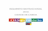 INQURITO MOTIVACIONAL 2016 CIDADE DE LISBOA  Motivacional 2016
