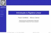Introdução à Álgebra Linear - Departamento de ...mcabral/livros/livro-alglin/alglin-material/... · Introdução à Álgebra Linear Espaço Rn Deﬁnição Operações Espaços