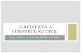 O Aço para a construção civil · PDF file•Alta Resistência Mecânica alta capacidade de ... com outros materiais disponíveis. ... O Aço para a construção civil