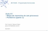 Aula 07: - Mapa de memória de um processo - Ponteiros ...professor.ufabc.edu.br/~jesus.mena/courses/mcta028-3q-2017/PE-aula... · Alocação de memória: ... Alocação estática