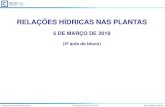 RELAÇÕES HÍDRICAS NAS PLANTAS · PSICROMETRIA DE SOLOS . Departamento de Biologia Vegetal Fisiologia Vegetal 2017/2018 Jorge Marques da Silva Checklist de Conhecimentos e Competências