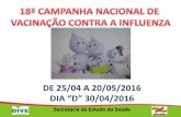 DE 25/04 A 20/05/2016 - dive.sc.gov.br · Distribuição de doses de vacina contra influenza segundo grupos prioritários - Santa Catarina, 2016 ... Klinefelter, Síndrome de Wakany)