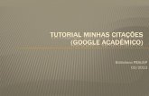 TUTORIAL MINHAS CITAÇÕES (GOOGLE ACADÊMICO) · Tutorial “Minhas Citações” (Google Acadêmico) O Google Acadêmico é uma ferramenta de busca que possibilita a pesquisa em