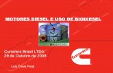 MOTORES DIESEL E USO DE BIODIESELaea.org.br/apresentacoes/lub08/Luis_Chain.pdfResultados Práticos em Motor Tecnologia Desenvolvida pela Cummins para Motores Biodiesel Projeto de Biodiesel
