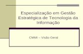 Especialização em Gestão Estratégica de Tecnologia da ...michael/aulas/espe_gest_ti/CMMI-Overview.pdfFonte: Site CMMI PA de nível 3 PA de nível 2. Categorias de Áreas de Processos