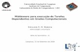 Middeware para execução de Tarefas Dependentes em …cmrubira/seminario/semiario-IC-edmundo.pdf · Grade Computacional sistema distribuído heterogêneo ... • Escalonamento e