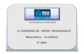 IV CADERNO DE APOIO PEDAGÓGICO Matemática – ALUNO(A) 5º ANO ·  · 2009-11-13Consultora de Matemática ... Profª Leila Cunha de Oliveira Revisão Profª Letícia Carvalho Monteiro